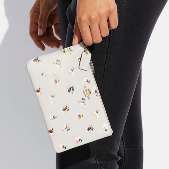 Coach Small Wristlet With Floral Print - Picture 3 of 11